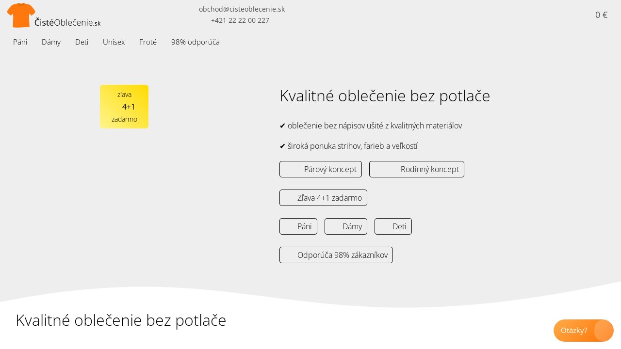 Screenshot of CisteOblecenie.sk