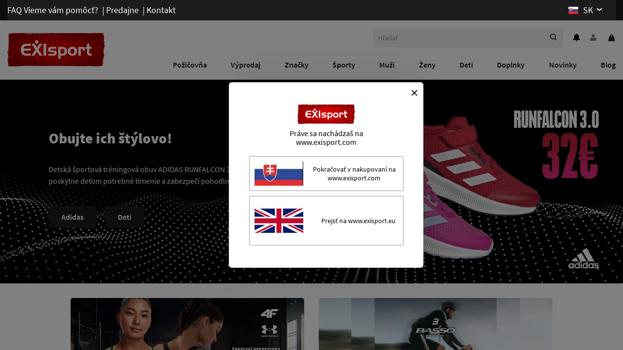 Screenshot of EXIsport.com/sk